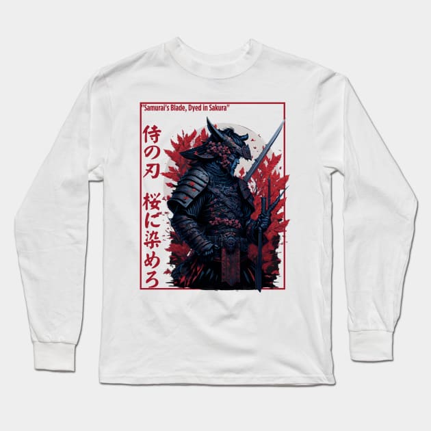 The Samurai's Blade , Japanese typography, Design Long Sleeve T-Shirt by Imaginator Studio